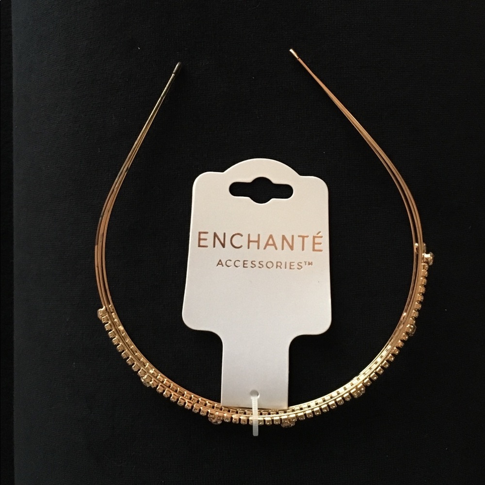 Gold Headband With Rhinestones